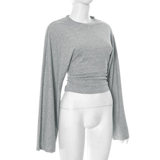 Long sleeve crewneck solid top