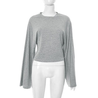 Long sleeve crewneck solid top