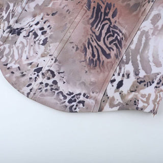 Leopard print zip-up corset tube top