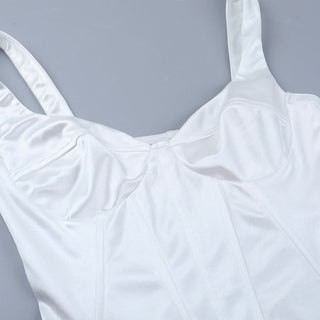 Corset v neck satin backless cami top