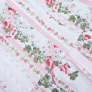 Lace hem flower print zip-up tube mini dress