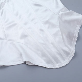 Corset v neck satin backless cami top