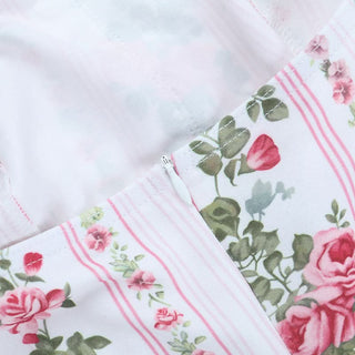 Lace hem flower print zip-up tube mini dress