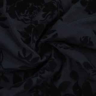 Long sleeve v neck print black top