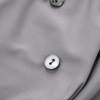 Cowl neck halter self tie button grey top