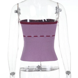 Ribbed self tie "TRUST ME" pattern tube top