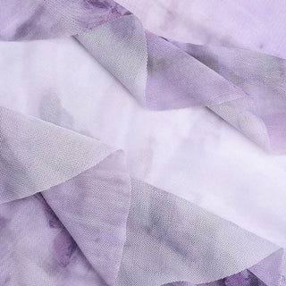 Lace hem slit v neck ruffle butterfly print maxi dress