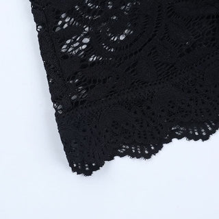 Long flared sleeve self tie lace shrug top