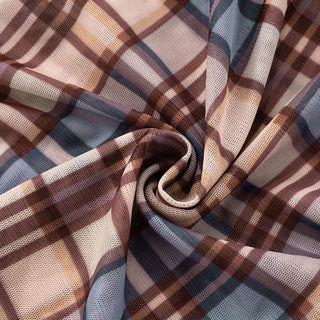 Hollow out plaid mesh tube cut out mini dress