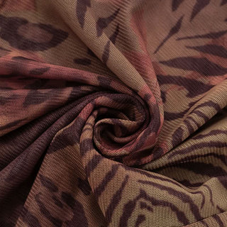 Long sleeve off shoulder mesh leopard print pant set