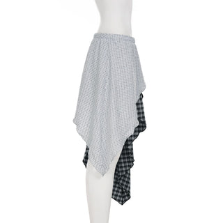 Irregular plaid flower print mini skirt