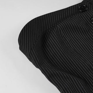 Striped button backless tube top