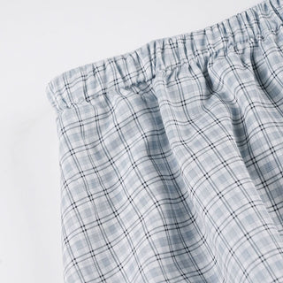 Irregular plaid flower print mini skirt