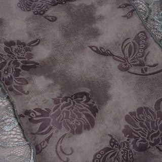 Lace flower print u neck self tie cami top