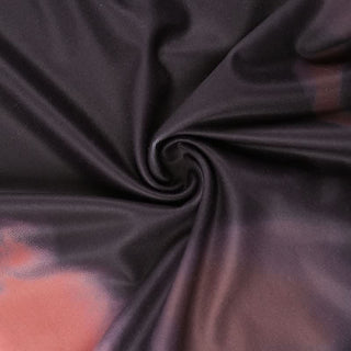 Long sleeve lace hem print v neck mini dress