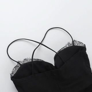 Cross back lace hem v neck ruched maxi dress