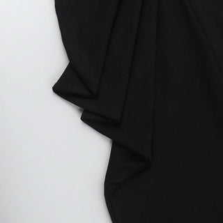 Cross back lace hem v neck ruched maxi dress