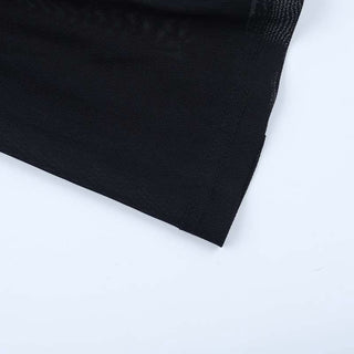 Mesh medium rise black wide leg pant