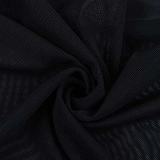 Mesh medium rise black wide leg pant