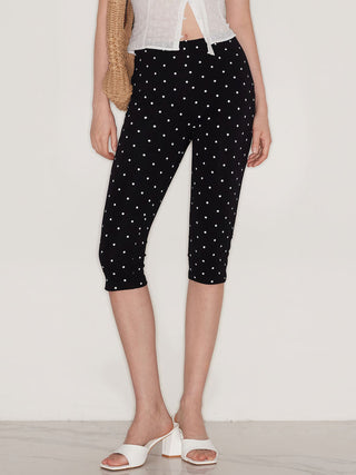 Polka Dot Stretch Capri