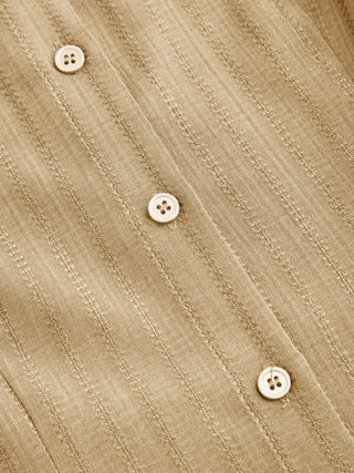 Polo Collar Texture Button Up Shirt