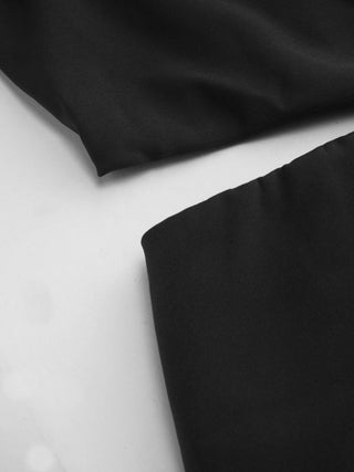 Asymmetrical Neck Metal Detail Cut Out Ruched Mini Dress