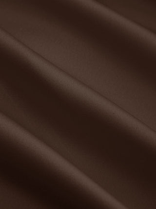 Satin Cowl Neck Solid Ruffle Hem Maxi Dress