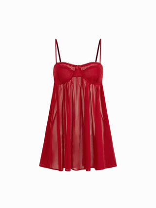 Chiffon Leopard Bowknot Oversized Mini Nightdress