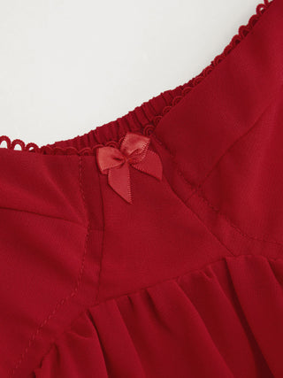 Chiffon Leopard Bowknot Oversized Mini Nightdress