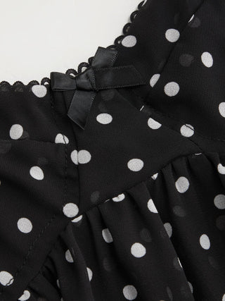 Chiffon Leopard Bowknot Oversized Mini Nightdress