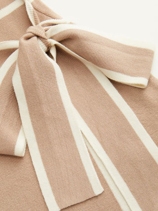 Turtleneck Belted Bowknot Knitted Maxi Dress