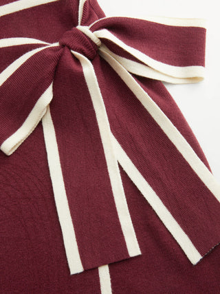 Turtleneck Belted Bowknot Knitted Maxi Dress