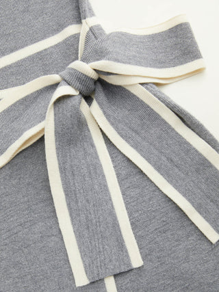 Turtleneck Belted Bowknot Knitted Maxi Dress