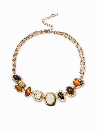 GEOMETRIC GEMSTONE NECKLACE