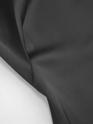 Satin Collar Long Sleeve Curved Hem Cinched Waist Shirt