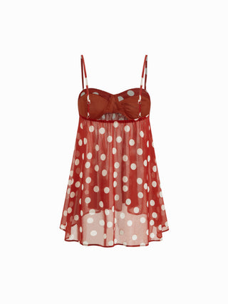 Chiffon Leopard Bowknot Oversized Mini Nightdress
