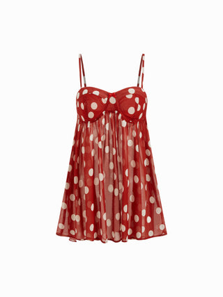 Chiffon Leopard Bowknot Oversized Mini Nightdress
