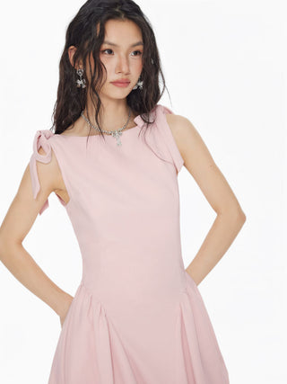 Grad Dresses Cute Summer Dresses Party Dress For Party New Years Holiday Dress Valentine rush outfits special occasion dresses Woven Sculptural Boat Neck Bowknot Bubble Hem Mini Dress For Date