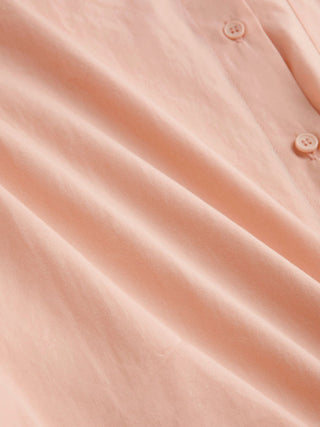 Cotton Collar Solid Long Sleeve Shirt