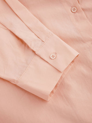 Cotton Collar Solid Long Sleeve Shirt