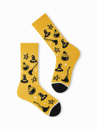 2 PAIRS HALLOWEEN PATTERN CREW SOCKS SET