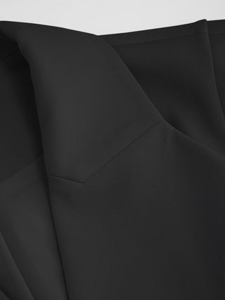 Woven Collar V-neck Knotted Blazer Vest For Daily Casual Work
