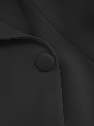 Woven Collar V-neck Knotted Blazer Vest For Daily Casual Work