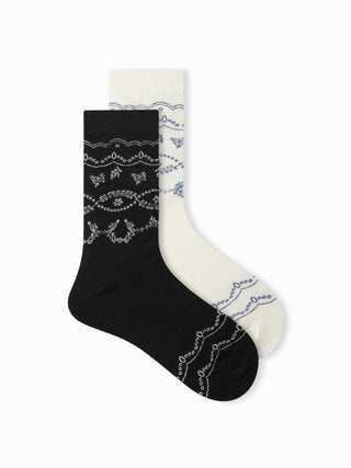 2 PAIRS FLOWER CREW SOCKS SET
