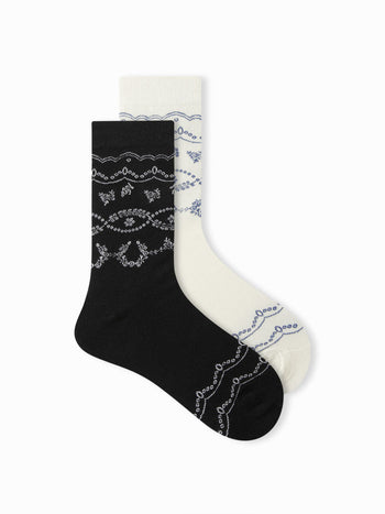 2 PAIRS FLOWER CREW SOCKS SET