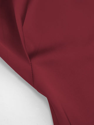 Satin Collar Long Sleeve Curved Hem Cinched Waist Shirt
