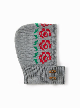 FLORAL KNITTED BALACLAVA HAT