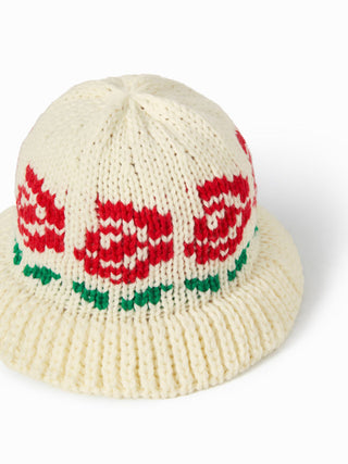 FLORAL KNITTED BUCKET HAT