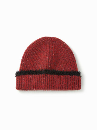 TWO-TONE KNITTED THICK BEANIE HAT