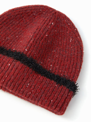 TWO-TONE KNITTED THICK BEANIE HAT